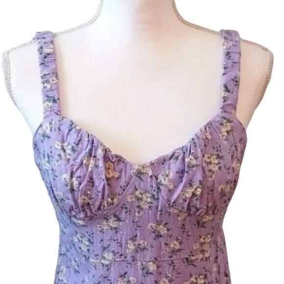 Aeropostale Purple Floral Sleeveless Mini Dress Juniors M - Picture 2 of 13
